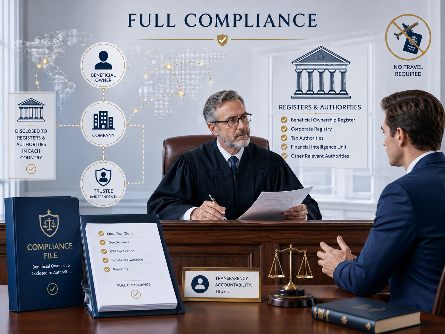 Full compliance: beneficial ownership disclosed to registers and authorities